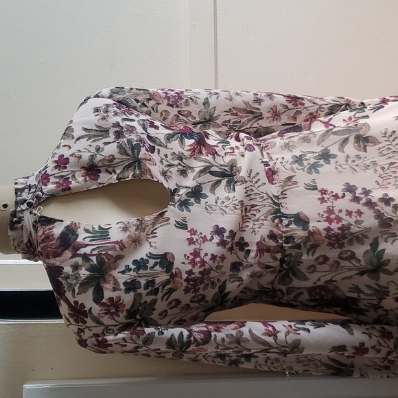 Hope & Ivy Maternity High Neck Printed Long Sleeve Collared Dress Size 8 - Picture 8 of 17